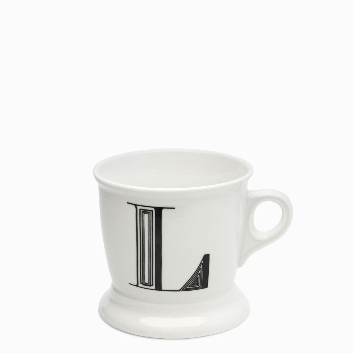 Taza De Latte Cerámica 12 Oz Con Letra L Y Corazón - Apta Lavavajillas Y Microondas