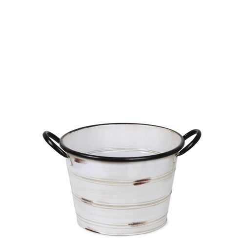 Balde bajo blanco manija 19x27.5x27.5