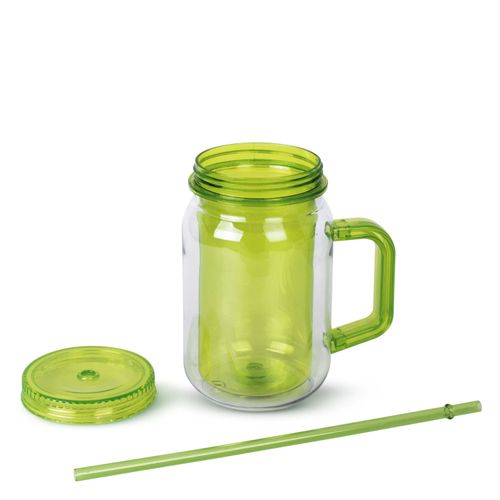 Vaso mason doble pared verde 473 ml