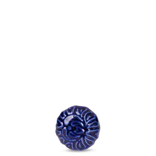 Pomo cerámica azul grabado