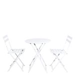 Set comedor metal bistro blanco 70x60x60