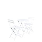 Set comedor metal bistro blanco 70x60x60