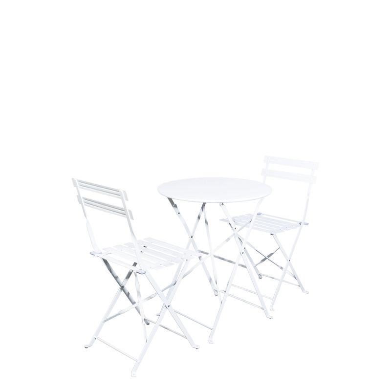 Set comedor metal bistro blanco 70x60x60