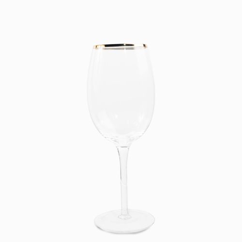 Copa vino borde dorado