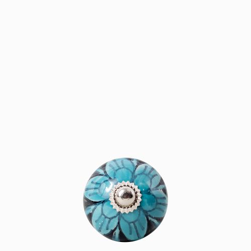 Pomo negro flor aguamarina
