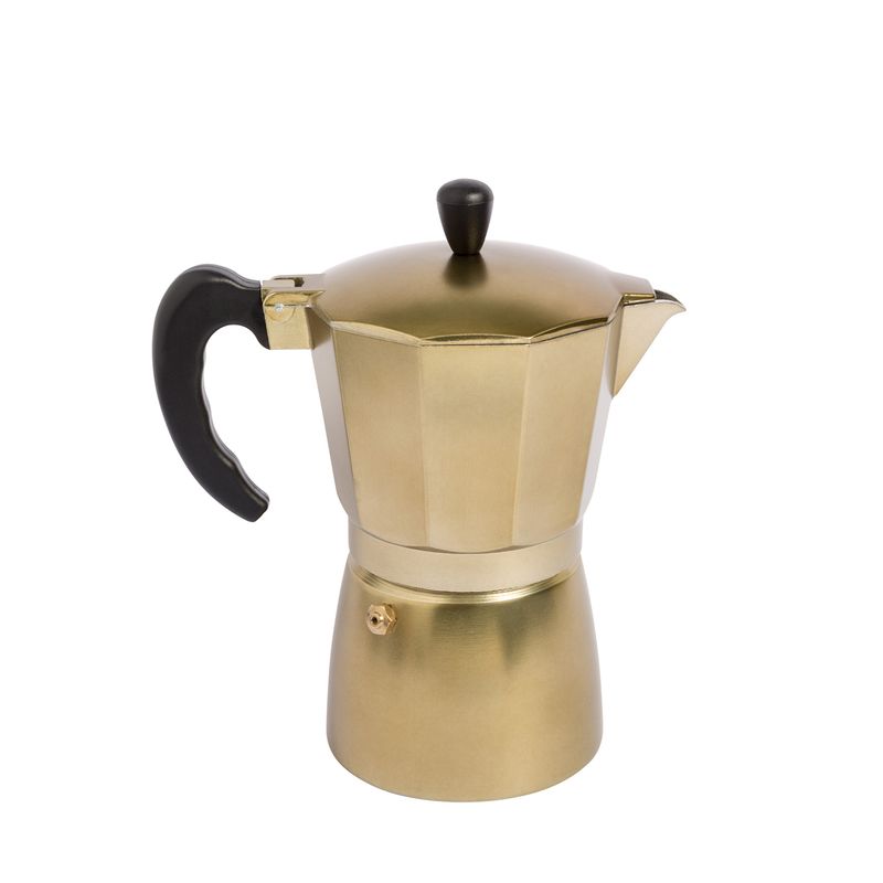 Cafetera moka 6 tazas dorada