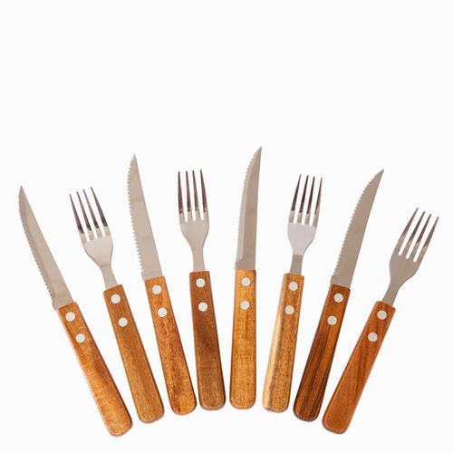 Set tenedores y cuchillos acacia