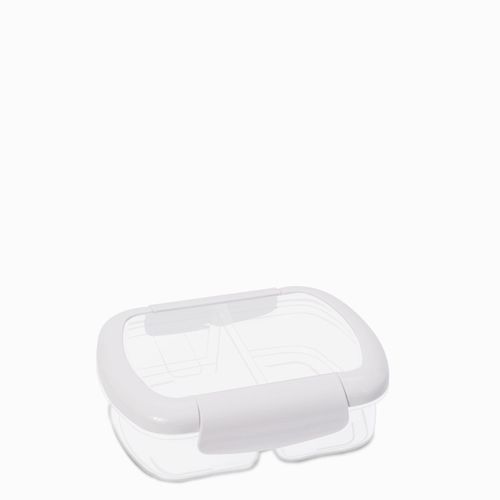Recipiente hermetico con division blanco 630 ml