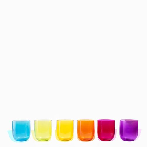 Vasos u en colores flexi set x 6
