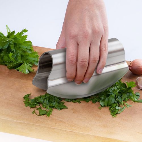Cuchillo mezzaluna en acero inox