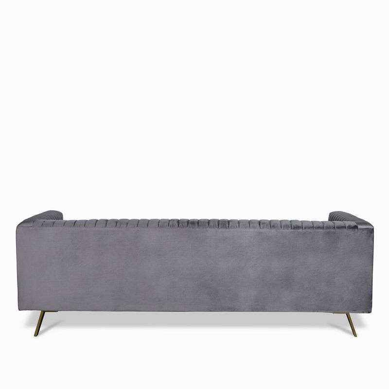 Sofa 3ptos rayas velvet gris
