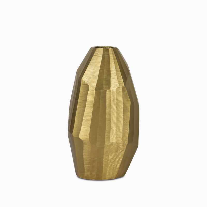 Florero oval dorado 25.5x14x12cm