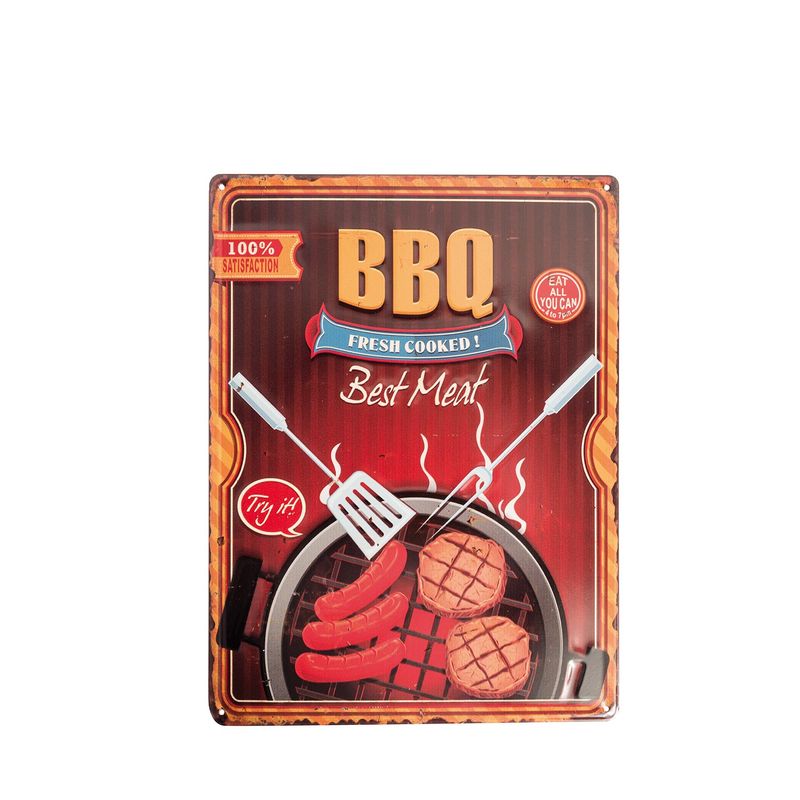 Aviso bbq parrilla 30x40