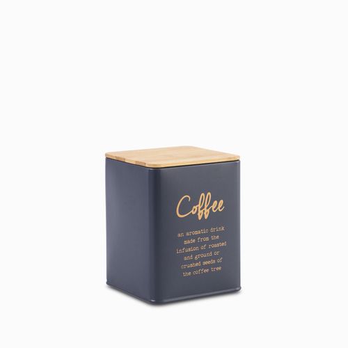 Recipiente coffee azul mate y madera