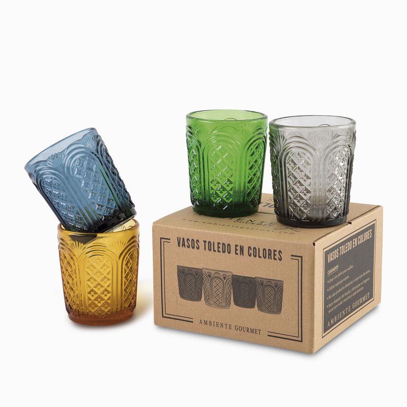 Set de 4 vasos toledo en colores