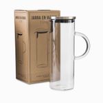 Jarra en vidrio borosilicato con tapa 1l