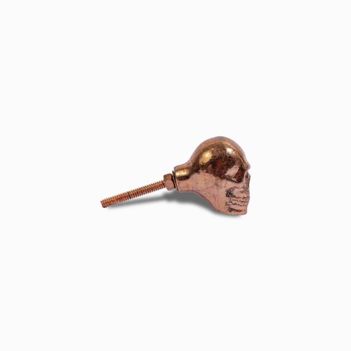 Pomo metal calavera plateado