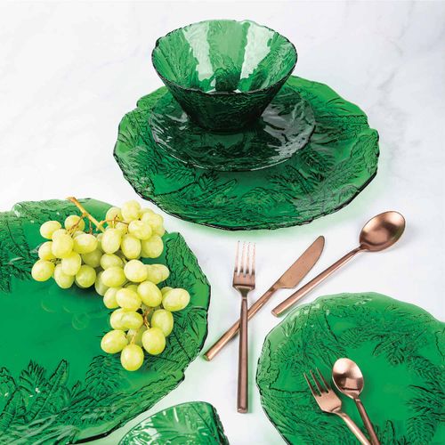 Plato hojas verde 21x1.5 cm