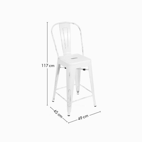 Silla bar industrial blanca