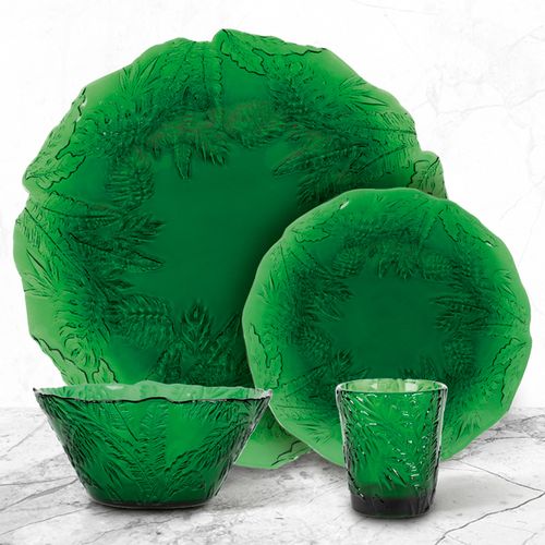 Vaso corto hojas verde