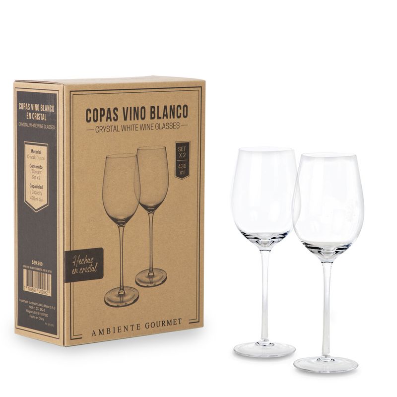 Copa vino blanco en cristal 430 ml setx2