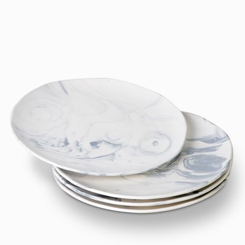 Plato mármol 30 cm setx4