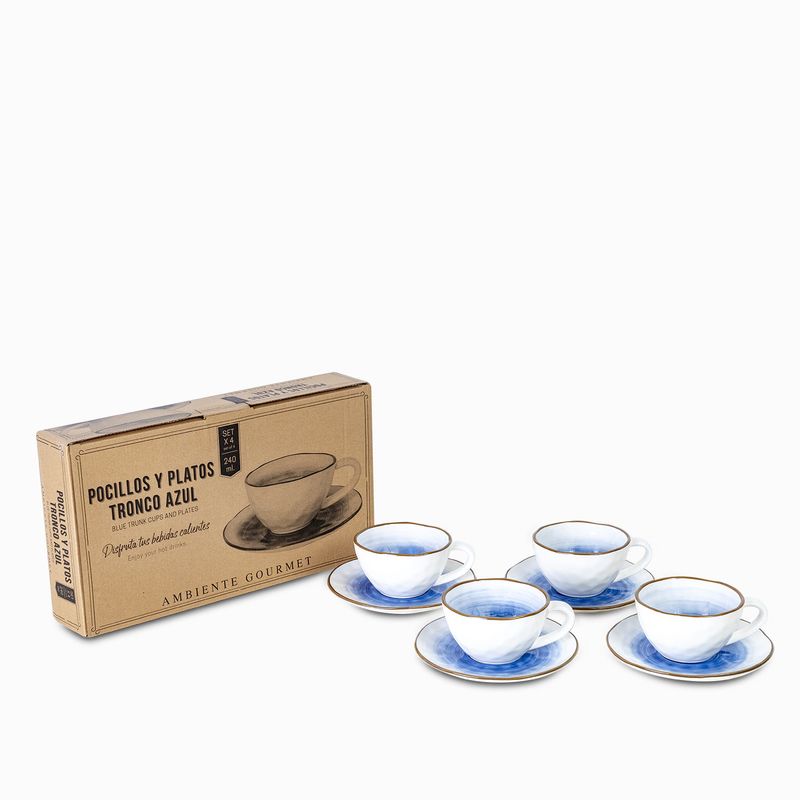 Juego de tazas de café y ptillos para bebidas de café taza de té con Azul  Sunnimix platillo de cafe