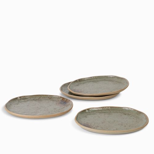 Set x 4 und - Plato mediano gayra verde 21 cm
