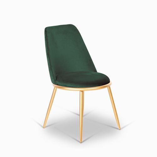 Silla comedor redonda dorado velvet verd