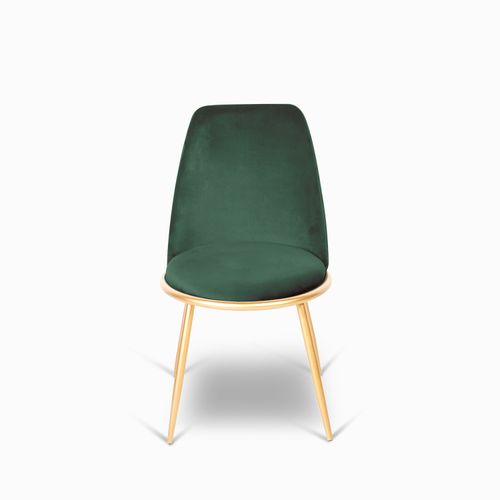 Silla comedor redonda dorado velvet verd