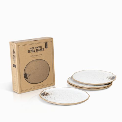 Plato principal gayra blanco 26 cm setx4