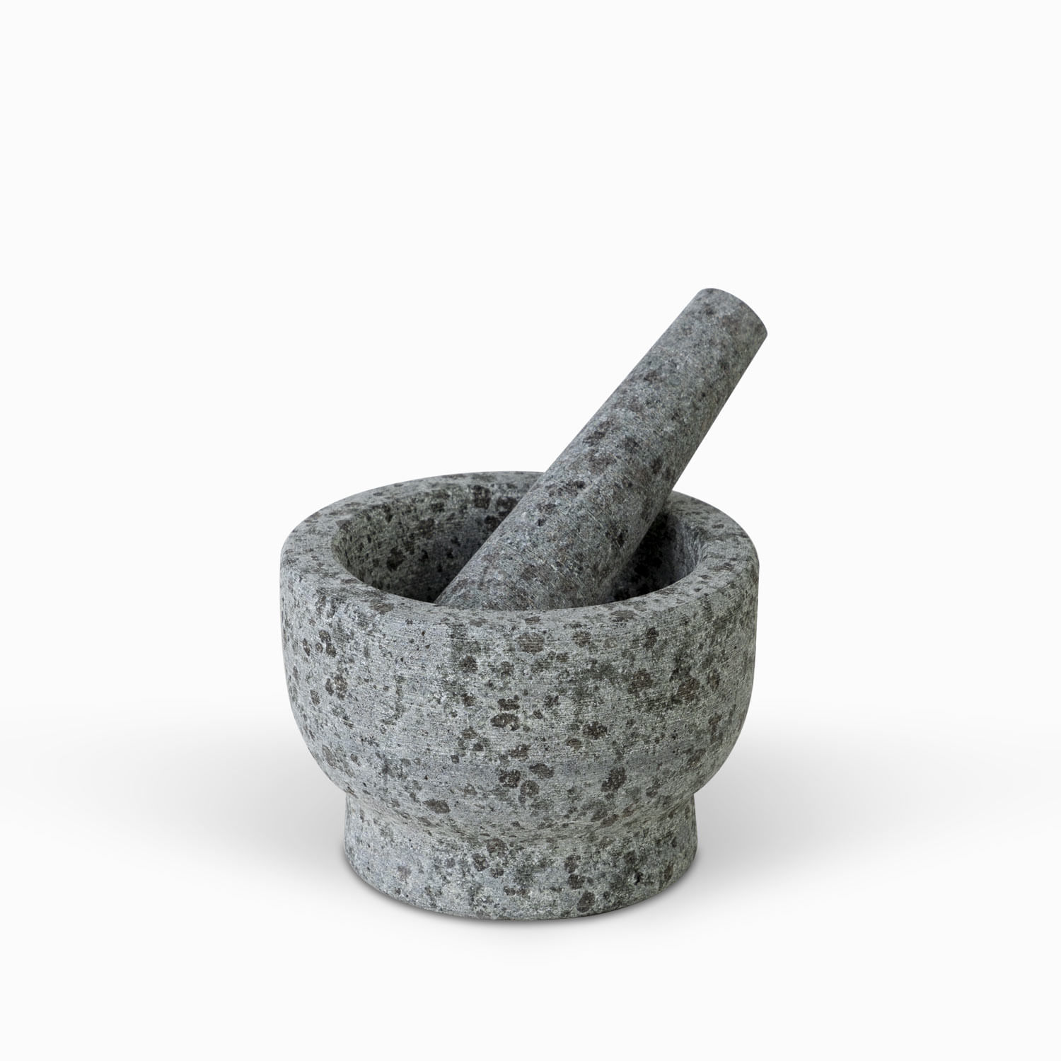 Mortero de piedra con mortero, 6.1 x 3.1 in, gris