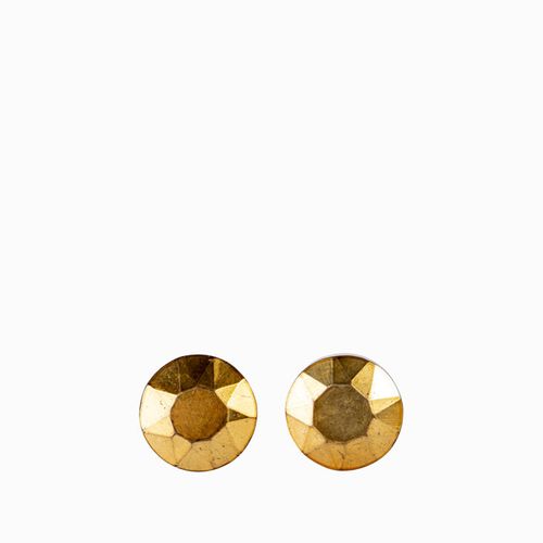 Pomo vidrio diamante dorado set x 2