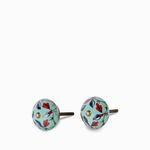 Pomo-ceramica-azul-flores-set-x-2