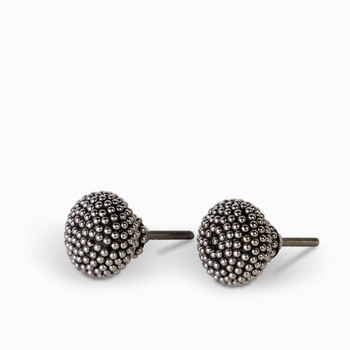 Pomo puntos metal plateado setx2