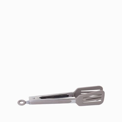 Pinza espatula acero inox silicona gris