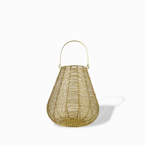 Farol pera dorado 34x38cm
