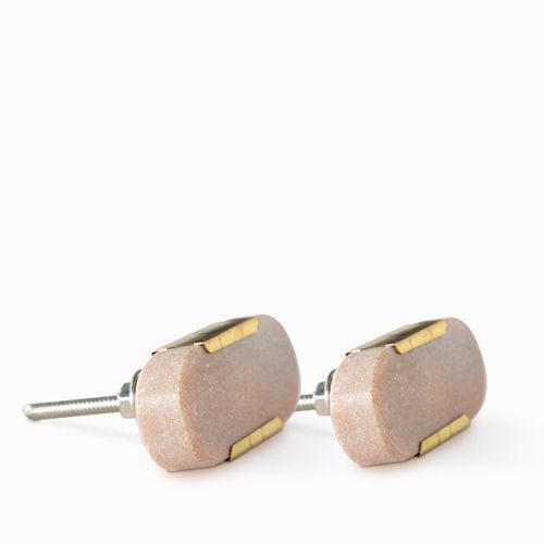 Pomo oval marmol set x 2