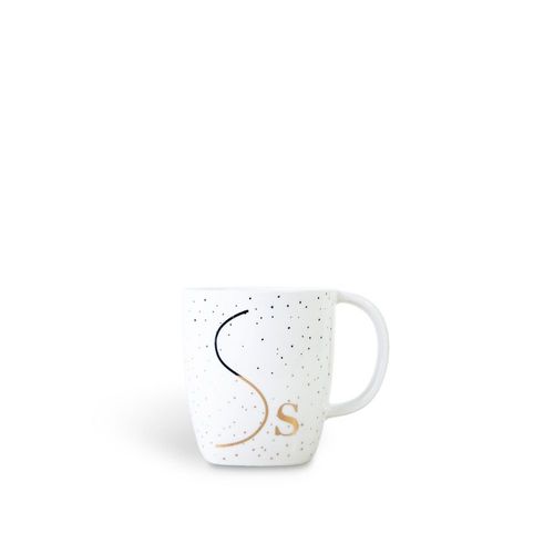 Mug s puntos dorado