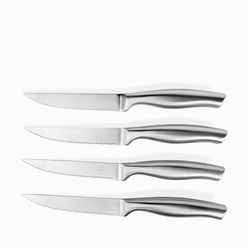 Cuchillos-carne-plateados-set-x-4