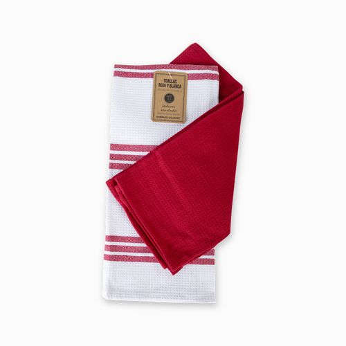 Set x 2 toallas roja y blanca