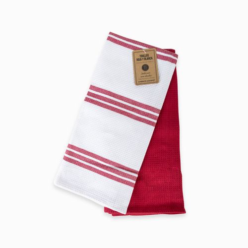 Set x 2 toallas roja y blanca