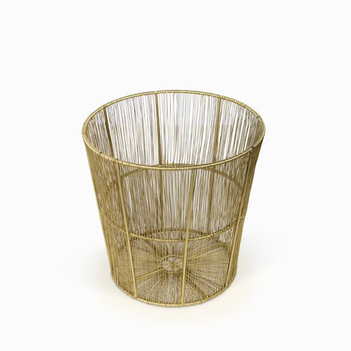 Canasto líneas dorado 25x 25cm