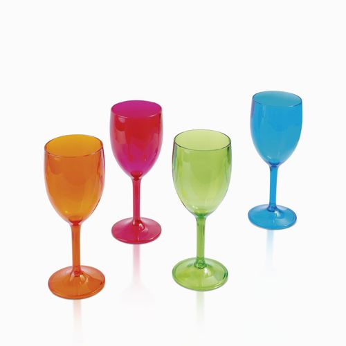 Copas de vino en colores flexi set x 4