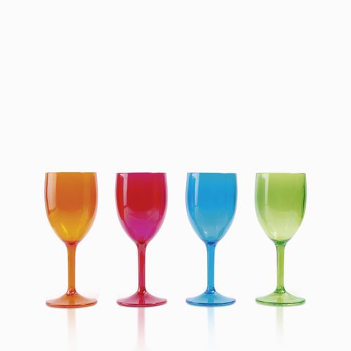 Copas de vino en colores flexi set x 4