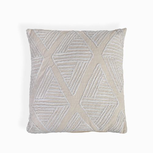 Cojín tejido rombo beige 45x45cm