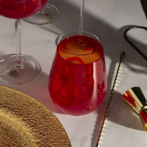 Vaso gala rojo 670 ml set x 2