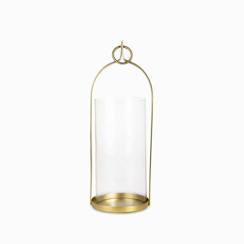 Farol vela dorado 16.5x40cm