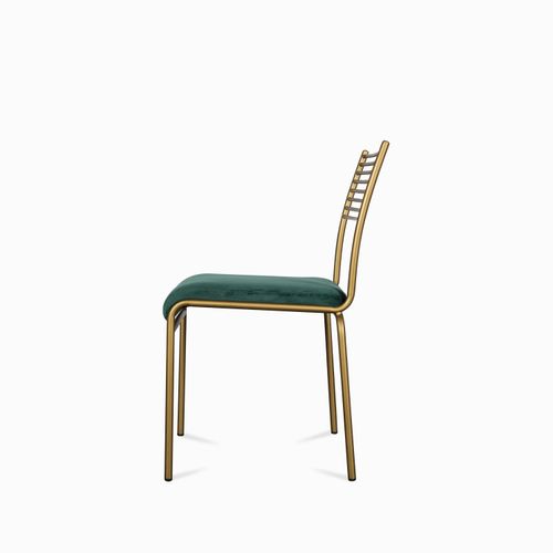 Silla lineas doradas velvet verde