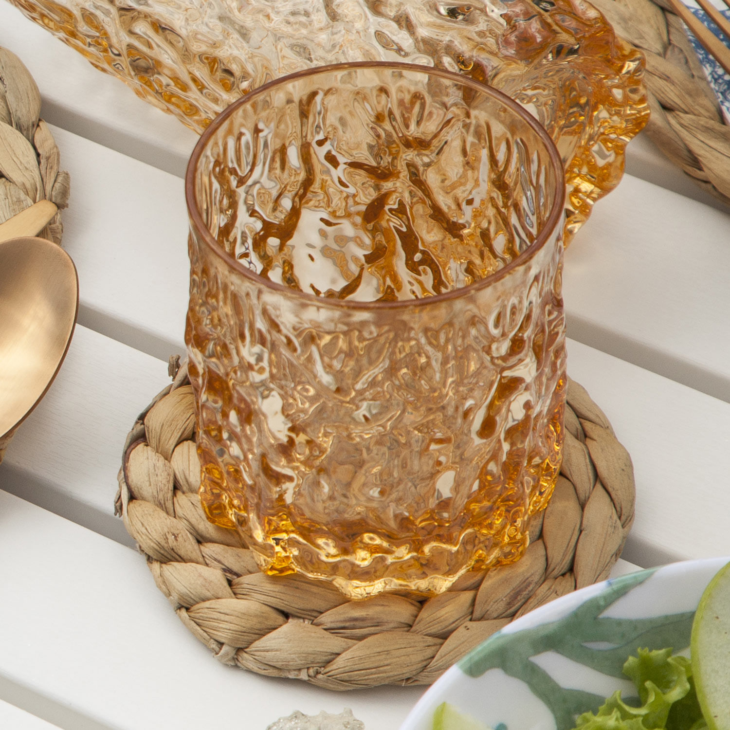 Posavasos Con Soporte Dorado - Juego De 6 Posavasos Absorbentes, Diseño Moderno Para La Cocina